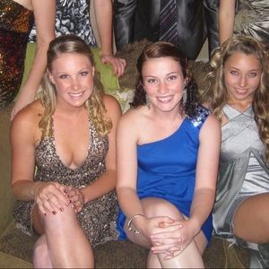 Halter hand sequined prom dress